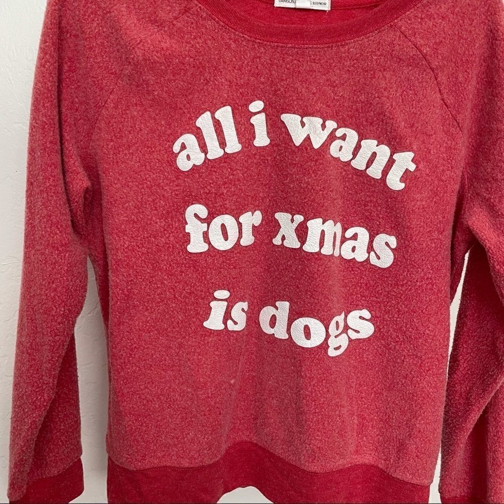 All I Want For Xmas Is Dogs Sweatshirt Red - Picture 3 of 8